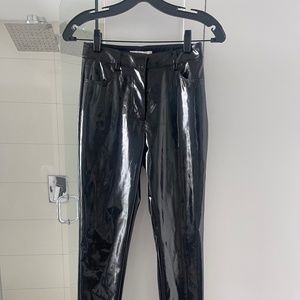 Tibi technical patent skinny vinyl pants size 0